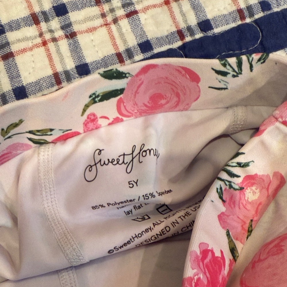 SweetHoney Pink Floral leotard with matching skirt - Picture 2 of 4